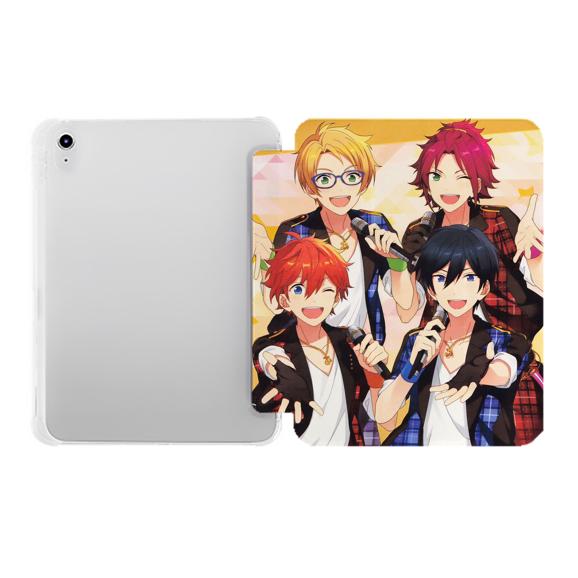 （画像用） あんさんぶるスターズ! Ensemble Stars IPad ケース ペン収納付き 三つ折りスタンド PUレザー×シリコン 対応機種9.5/10.5/10.9インチ
